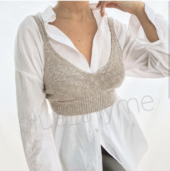 Zara 2pc COTTON Linen Blend Top & Short Set - Picture 11 of 12